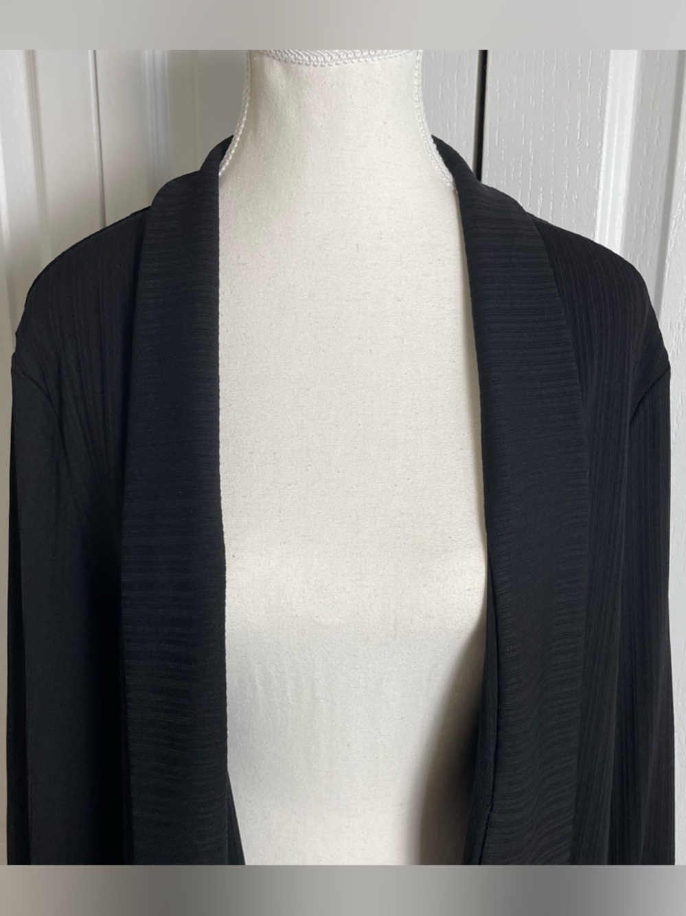 Investments Open Front Cardigan Women’s L Petite Slinky Liquid Knit Career Chic - Picture 3 of 16
